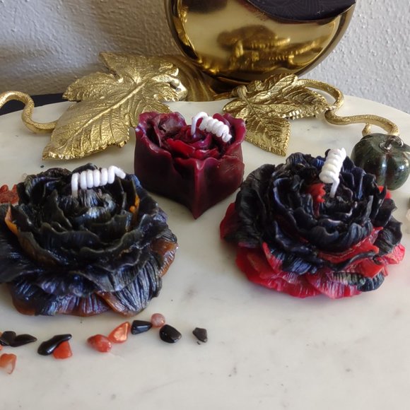Custom Flower Beeswax Candle Aromatherapy Set w/ Diffuser, Potpourri & Crystal - Picture 3 of 16